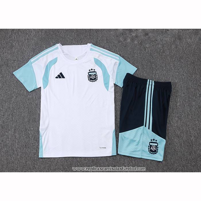 Fato de Treino Argentina 2025-2026 Manga Curta Branco - Calcas Curta